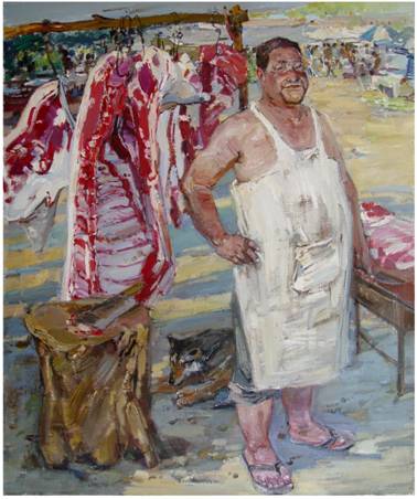 《夏天的肉市》油画150x 180 cm 2009年太阳集团tcy8722.JPG