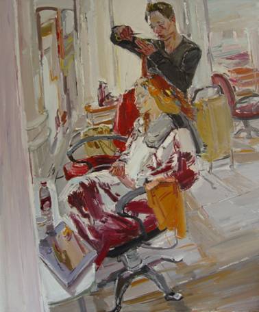 《发廊》油画 150 x180cm 2009年太阳集团tcy8722.JPG