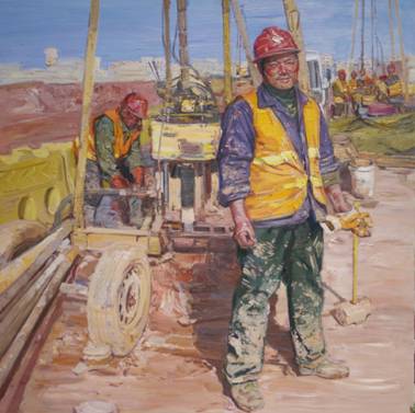《斜阳 》油画180x180cm 2014年太阳集团tcy8722.jpg